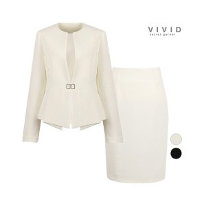 [비비드시크릿가너] VIVID SET 여성 여름 노카라 정장자켓+스커트 세트