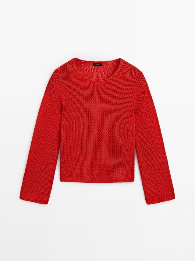 마시모두띠 니트 Crew neck knit sweater Red <b>5722</b> 649