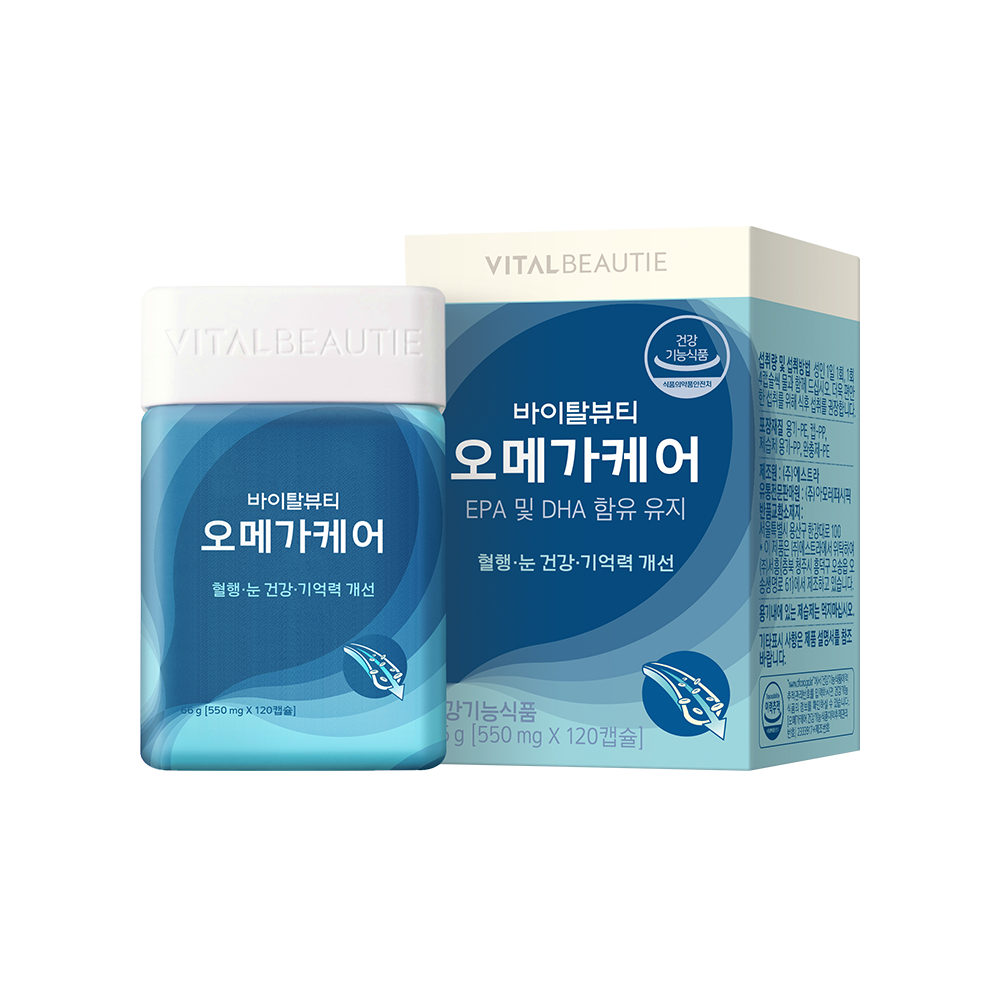 바이탈뷰티 오메가케어- 건강기능식품 66g 550mg X 120 캡슐  120정  1개