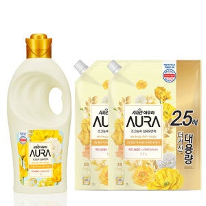 아우라 아우라 섬유유연제 미드나잇골드 1L + 1.7L x 2개