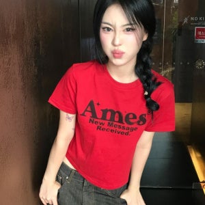 [아메스 월드와이드] ROUND HEM CROP TEE RED AM2EMUT520ARE