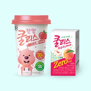 [복숭아 러버] 쿨피스 에이드 복숭아 300mL 12개 + 쿨피스 제로 복숭아 120mL 24개