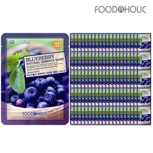 [푸드어홀릭] (100매)3D 블루베리 내추럴에센스 마스크팩