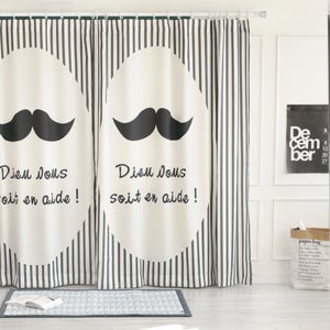 빛차단 암막커튼 북유럽콧수염 260X230cm 디지털프린팅 긴창커튼 현관 가리개 베란다 가림막