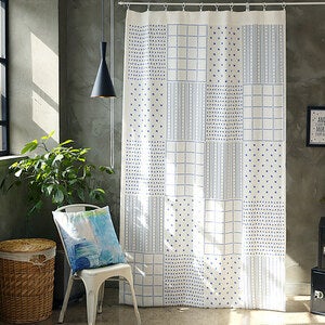 빛차단 암막커튼 블루에드 130X230cm 디지털프린팅 긴창커튼 현관 가리개 베란다 가림막