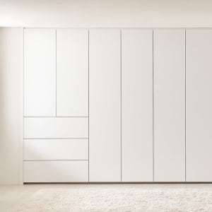 (한샘몰pick) 더뉴 무몰딩 리얼맞춤 붙박이장 3단서랍형  210~360cm