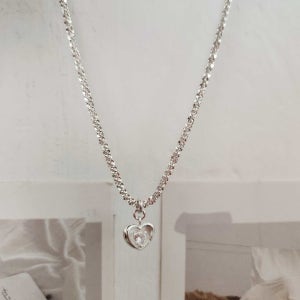silver925 눈꽃체인 러브하트 은목걸이 은초커, D-BY-D (디바이디)