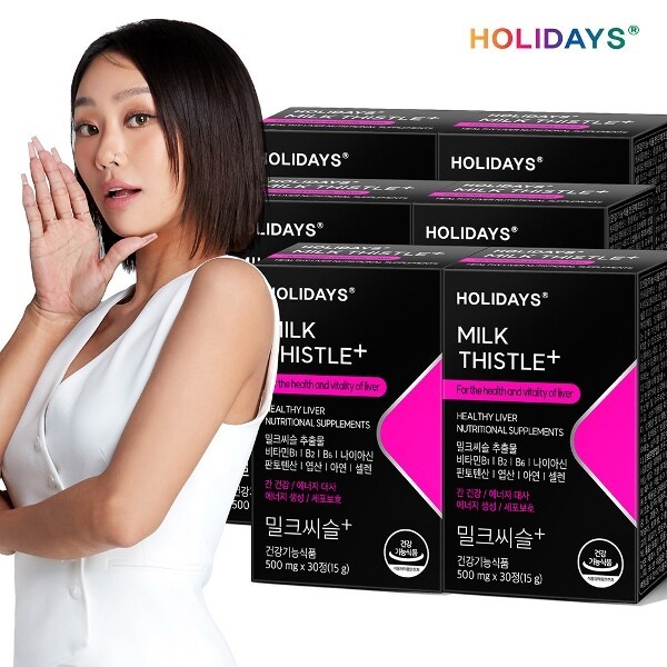 <b>홀리데이즈</b> <b>홀리데이즈</b> 비타민B군 강화 <b>실리마린</b> 밀크씨슬+ x 6박스 (총6개월분)