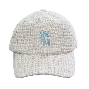 우영미 24SS 모자 화이트 트위드 로고 볼캡 W241AC51 921W