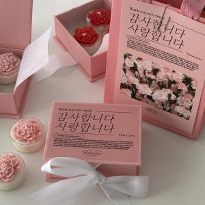 [무료포장+엽서+쇼핑백]카네이션캔들 티라이트 3구세트 , 디디디아이