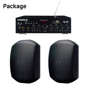 [패키지상품] 볼트 벽부형 스피커 VFM-96(B) 2대 40W 2WAY + 카날스 포터블형 앰프 BKM-50 1대 USB 블루투스연결