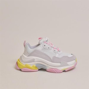 발렌시아가 524039 트리플 S 여성 스니커즈화이트핑크옐로우 524039 W2FW4 7541