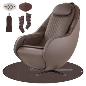 세라젬 파우제 M6 안마의자 CGM EMCG-2401 에스프레소 방문설치  9포인트 척추스캐닝 3D지압 전신온열 듀얼리클라이닝 복부진동도자 러그 세트