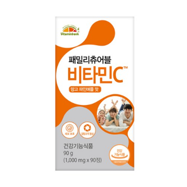 <b>비타민뱅크</b> 패밀리 츄어블 비타민C 망고파인애플맛  1개  90g