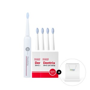 동국제약 덴트릭스 분당 18,000회! 음파 진동칫솔 + 교체모 (2p x 2개) / 전동 강력 프라그 제거