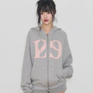 [일리고] 129 로고 패치 후드 집업 라이트그레이 24AWOUT09LG