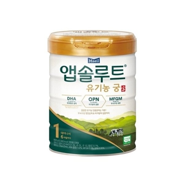 매일유업 앱솔루트 유기농 궁 1단계 800g 4개