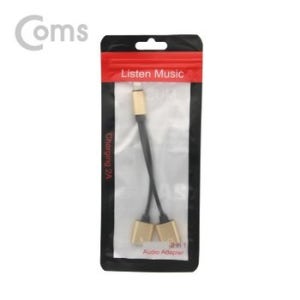 iOS 8Pin 오디오 Y 젠더 8핀 to 8핀 이어폰+충전 듀얼 8핀 Gold