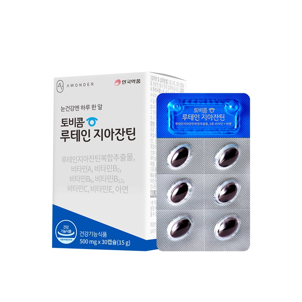 토비콤 루테인 <b>지아잔틴</b> 500mg x 30캡슐