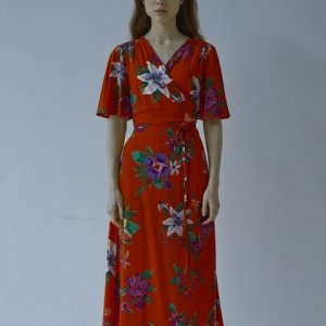 BYUS WEAR 지속가능한 랩원피스 - 하바나 플라워 롱 맥시 드레스