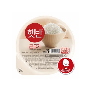 햇반 백미밥 큰공기 300g 18개입 즉석밥  국내산 당일도정 15도 저온보관 실온보관 자취 캠핑 비상식량 한끼 식사