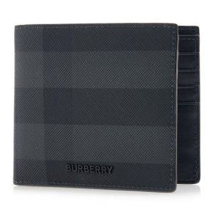 [확보상품] BURBERRY 버버리 남성 체크 캔버스 레더 반지갑 80785231