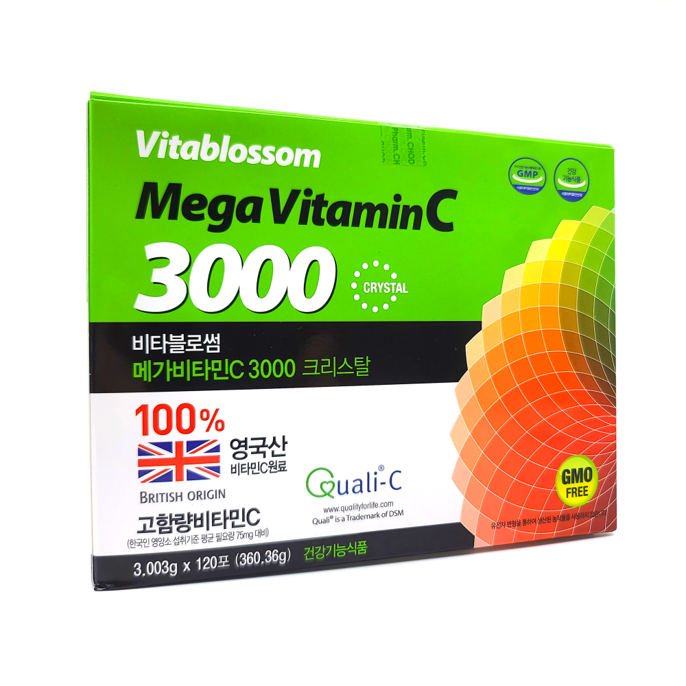 비타블로썸 메가<b>비타민C</b> 3000 크리스탈 3.003g x 120포