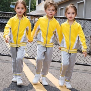 [대여] 옐로우그레이 블루종 운동복 세트(블루종저지+바지) 어린이집체육복 키즈 트레이닝복