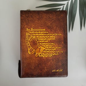 기도손 영문십계명 통가죽성경책 리폼 지퍼형, 라온하제 가죽공방