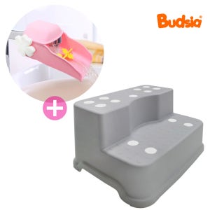 버드시아 프리미엄 2단 디딤대+물레방아 수도꼭지