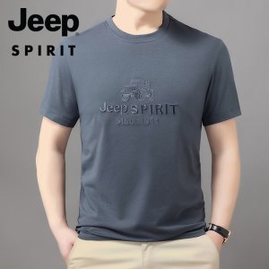 JEEP SPIRIT 남성 반팔 티셔츠 남자 여름 캐주얼 패션 HB-T8989  차콜  L