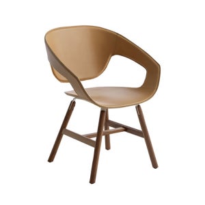 까사마니아 VAD LEATHER CHAIR WITH WOOD LEGS BY LUCA NICHETTO