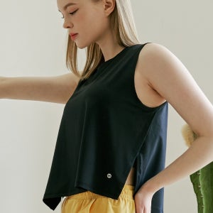 노브라 아스킨 면나시 사이드 슬릿 나시 이너 블랙