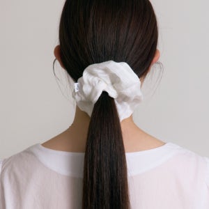 [38컴온커먼] Check Sheer Scrunchie (White) 5005978270