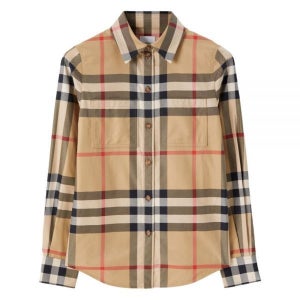 버버리 체크 코튼 셔츠 아카이브 베이지 8071340 checkered cotton shirt 65274614