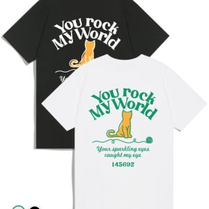 [언탭트 스튜디오] 캣 시그니처 퓨어코튼 빅 오버핏 반팔 티셔츠 2 COLOR FUN016