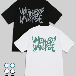 [언탭트 스튜디오] 유니버스 레터링 퓨어코튼 빅 오버핏 반팔 티셔츠 4 COLOR CUN016