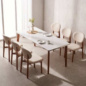 씨엘 포세린 6인용 원목 세라믹 식탁 세트 1800 의자6