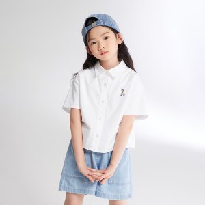 [스파오키즈][키즈] 쿠디 코튼 크롭 반팔셔츠 SPYAE25KG2