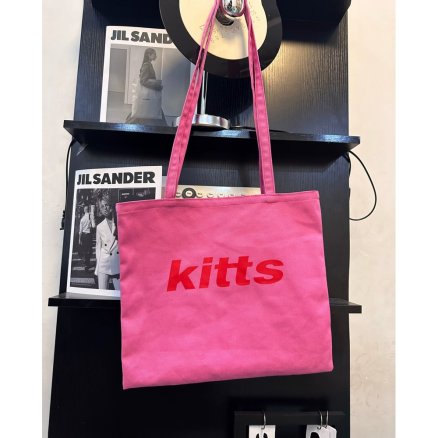 핑크 kitts 에코백 ins 공항패션 캐쥬얼 가벼운 가방 캐주얼백