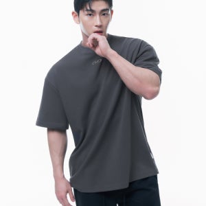 [본투윈] SILVER B OVER FIT T-SHIRTS [CHARCOAL] BF2MST237CH