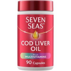 대구간유 오메가3 비타민D C B12 B6  A <b>엽산</b> 비오틴 Seven Seas Cod Liver Oil Omega VitaminD