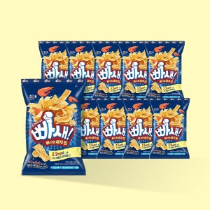 해태 빠새 55g x 10봉/ 새우과자 새우칩 간식 봉지과자