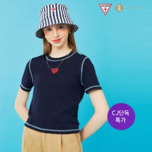 게스 진 여성 스티치포인트 슬림핏 반팔티 ON2K5343 428519