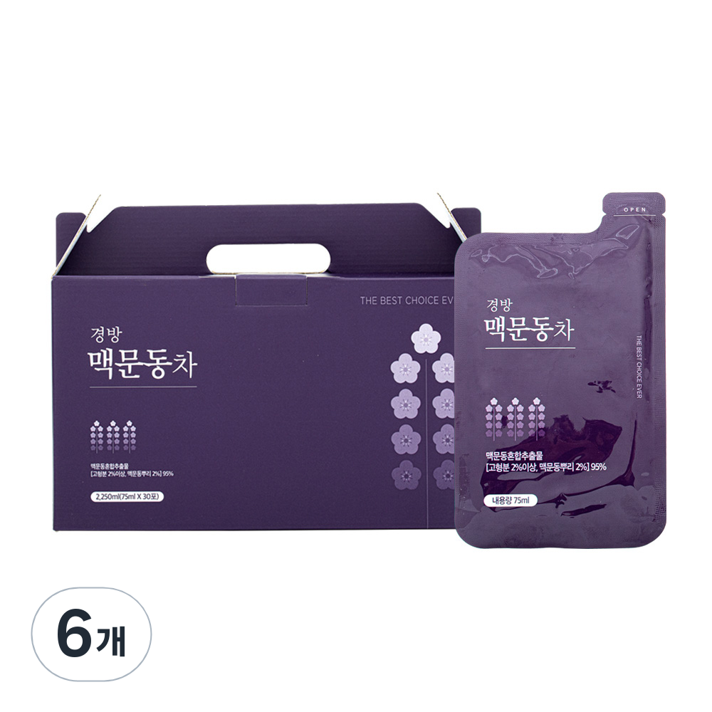 <b>경방신약</b> 맥문동차  75ml  6개