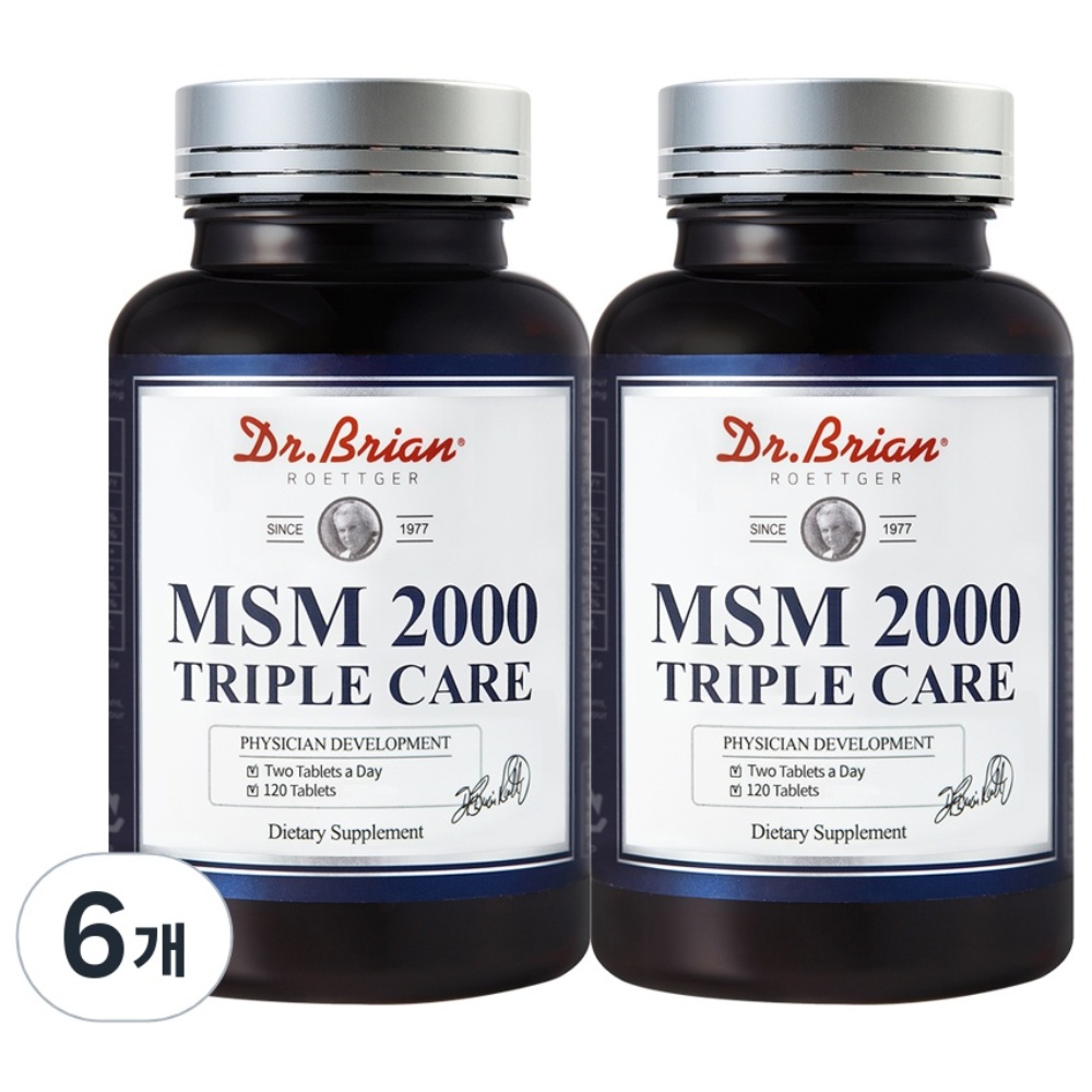 MSM 2000mg 식이유황 상어연골 콘드로이친 120정, 6개