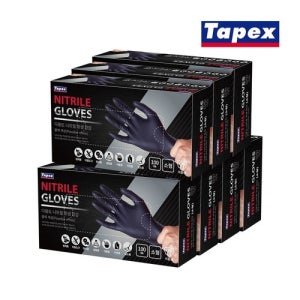 [위주][테이팩스]무분말 니트릴장갑 100매(블랙) 소 X 7개_TEP100024_7 [갤러리아]