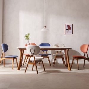 엔젤 포세린 6인용 원목 세라믹 식탁 세트 1800 의자6