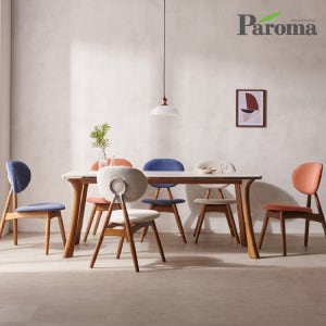 엔젤 포세린 6인용 원목 세라믹 식탁 세트 1800 의자6