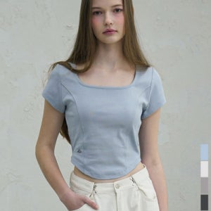 [비바셔스] Neuel Square Neck Line Crop T-Shirt - 5COL VV42TS02